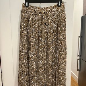 J. Crew cheetah pleated skirt (midi)